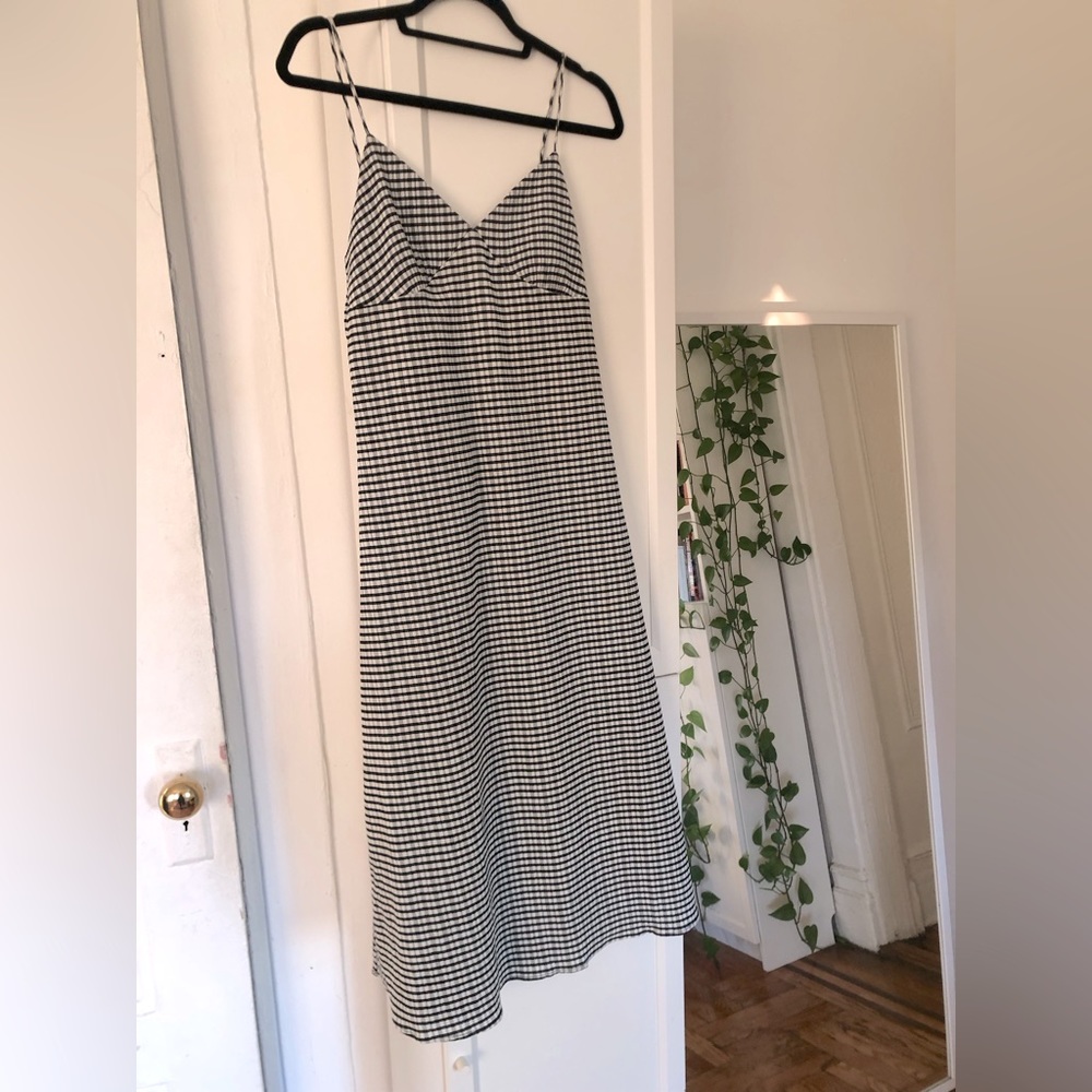 Mango cute checkered dress with cut out detail in the back